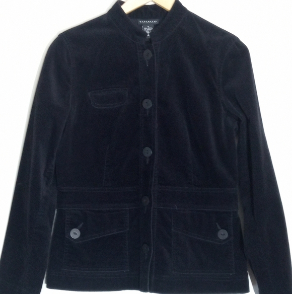 Banana Republic Jackets & Blazers - Rafaella Black Velvet Stretch Fitted Women's Utility Jacket